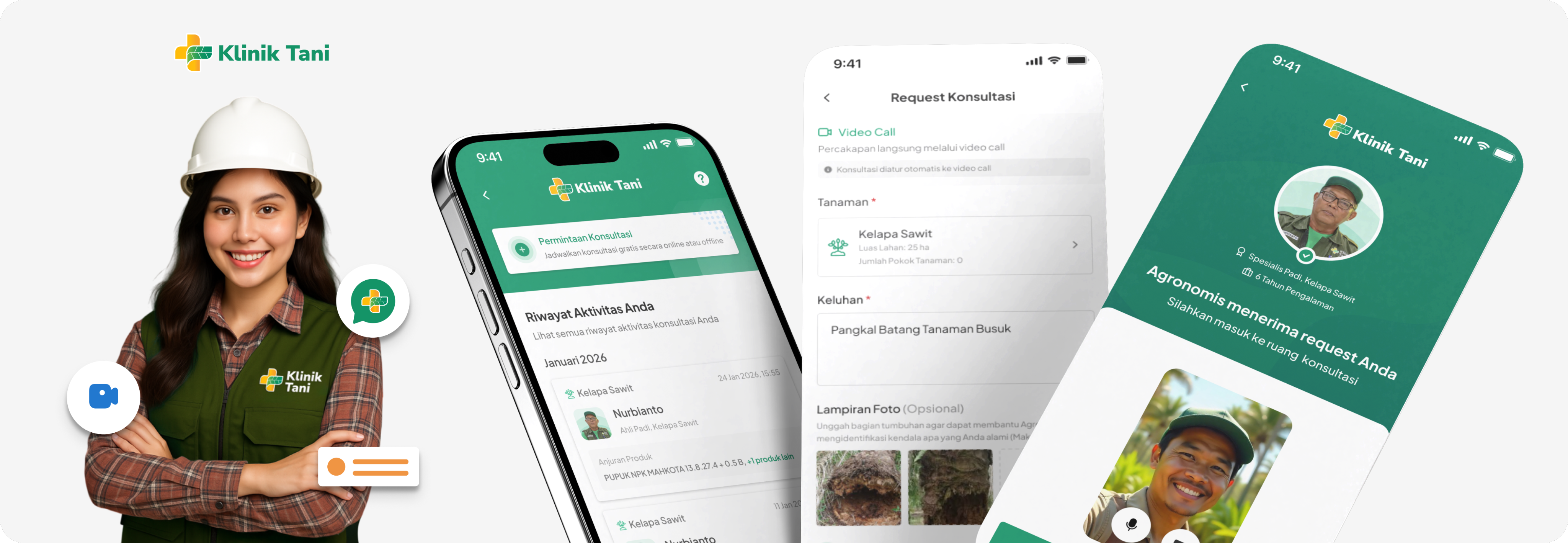 Klinik Tani consultation app screens preview